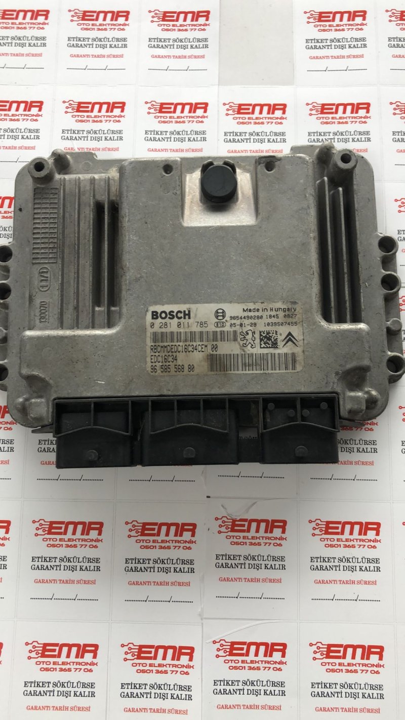 ÇIKMA MOTOR BEYNİ 0 281 011 785 96 585 568 80 EDC16C34CEM00 PEUGEOT ÇIKMA MOTOR BEYNİ 