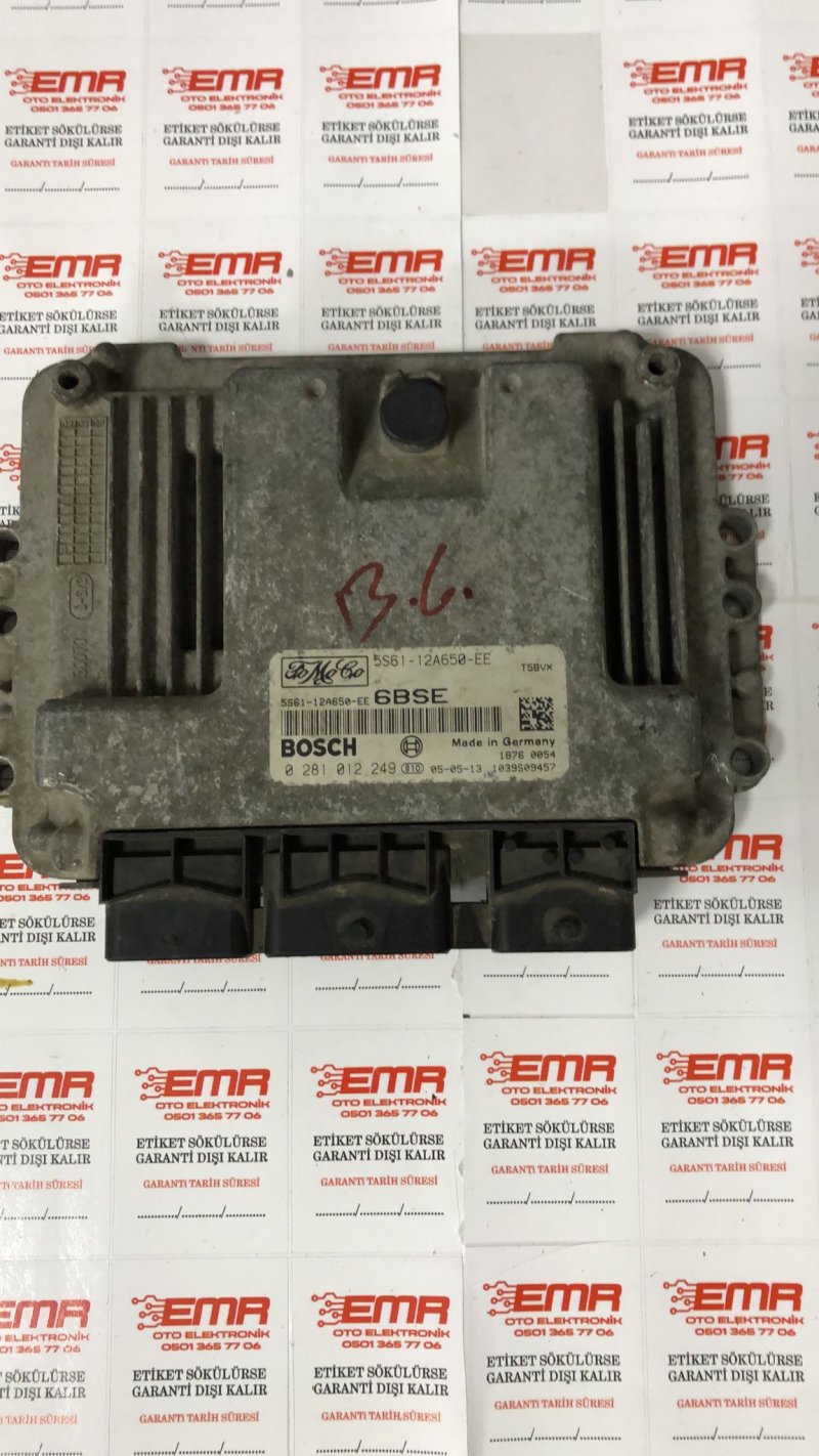 ÇIKMA OTO BEYİN 5S61 12A650 EE 0 281 012 249 5S61 12A650 EE 1039S09457 FORD FOCUS FİESTA ÇIKMA MOTOR BEYNİ 