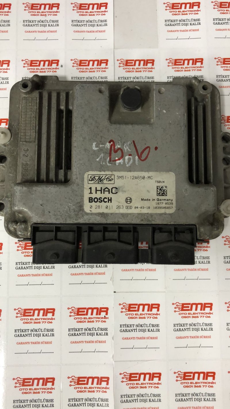 ÇIKMA OTO BEYİN 3M51 12A650 MC 0 281 011 263 1HAC 1039S05857 FORD ÇIKMA MOTOR BEYNİ 