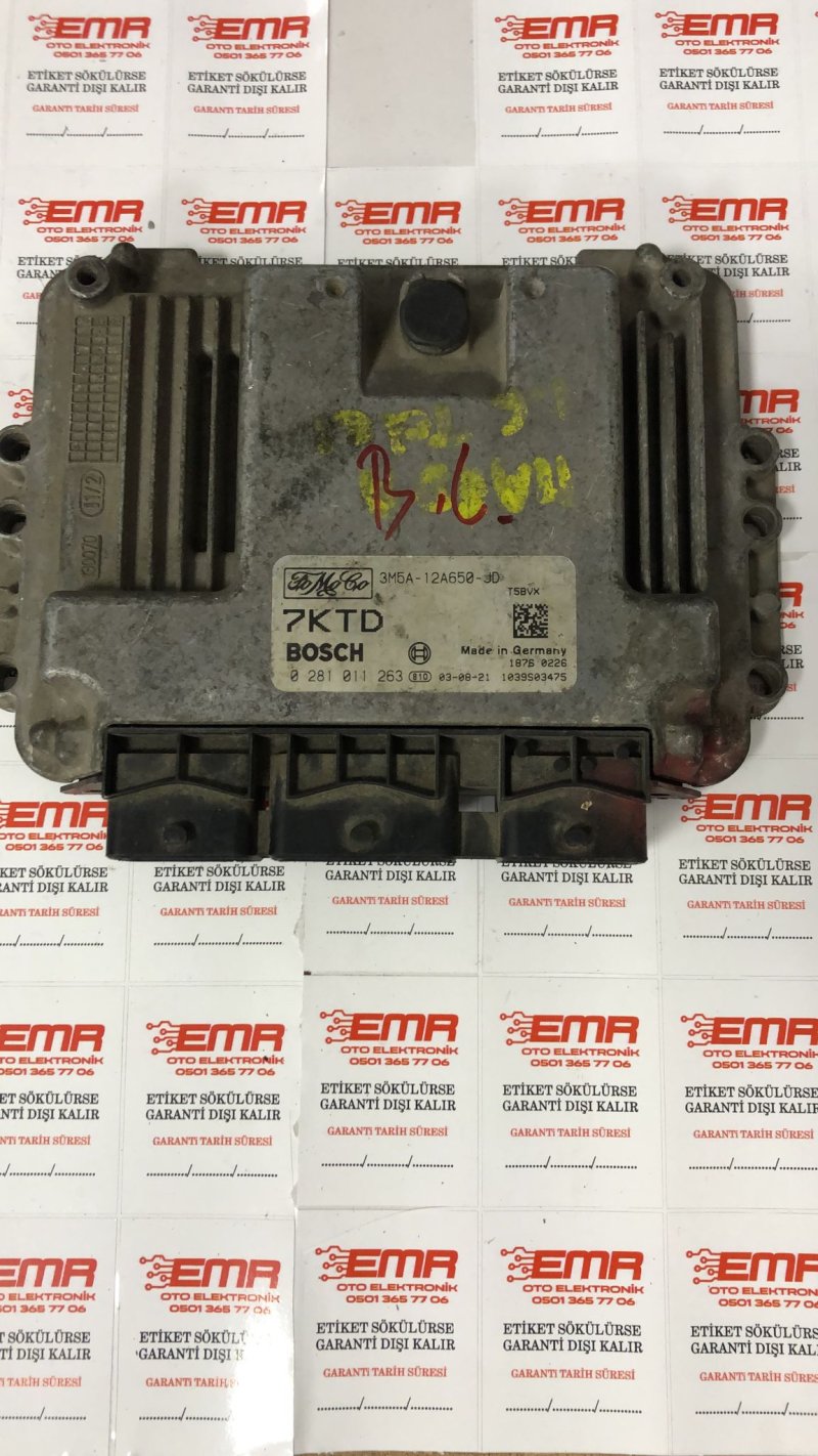 ÇIKMA OTO BEYİN 3M5A 12A650 JD 0 281 011 263 7KTD FORD FOCUS 1.6 TDCİ MOTOR BEYNİ